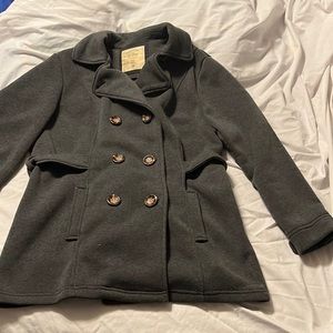 Ci Sono size 1x dark charcoal gray polyester pea coat